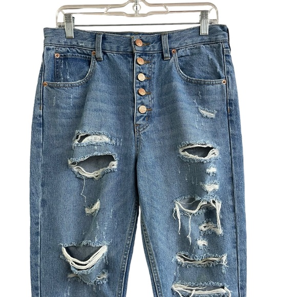 We the Free Urban Outfitters regular high rise button fly distressed jeans 28 - Picture 2 of 14